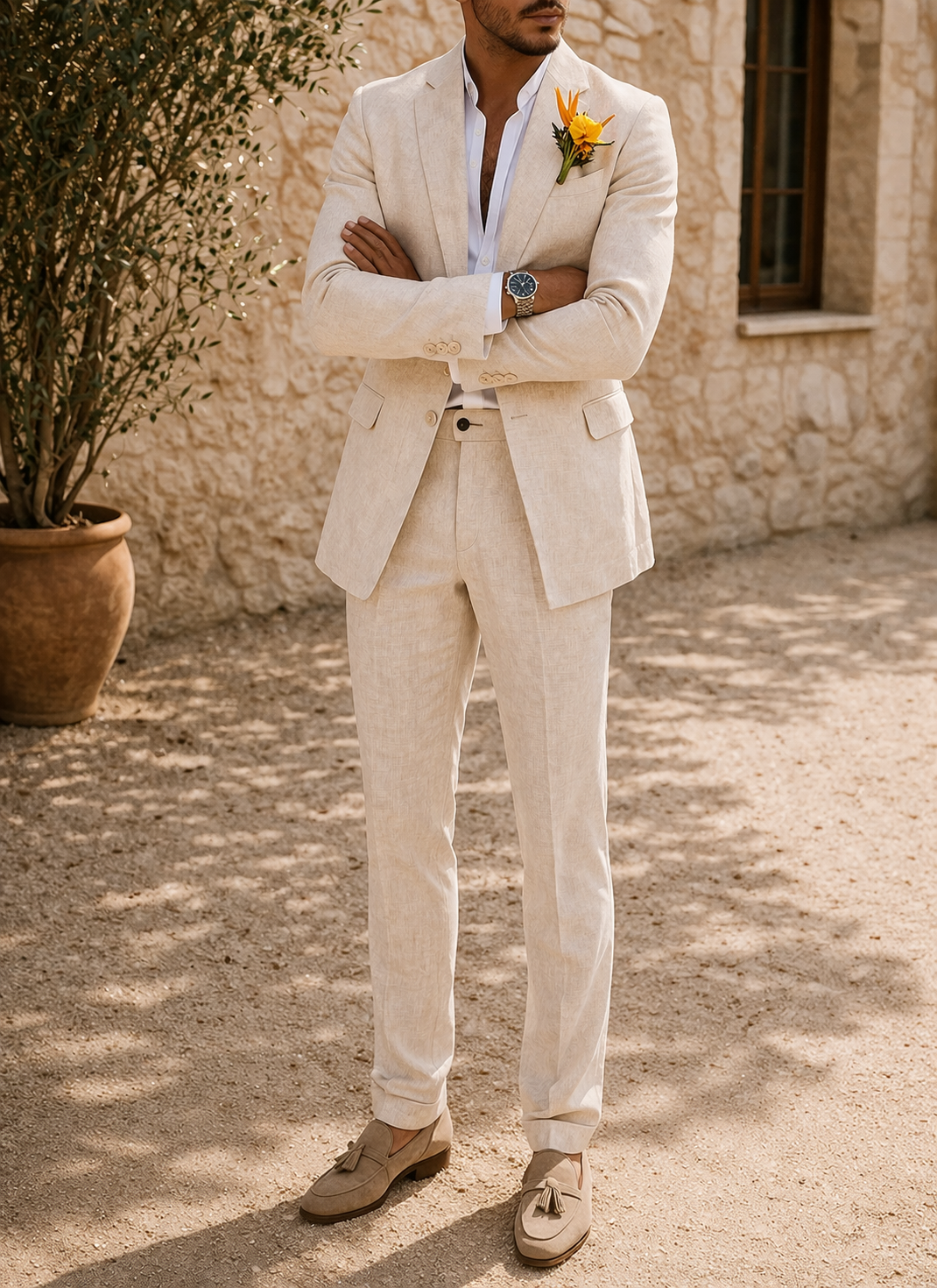 Heren Trouwpak 2-delig Slim Fit met Single-breasted Blazer