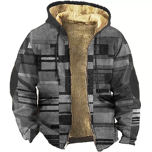 Heren Vest met Capuchon en Patchwork Colorblock Ontwerp Grijs