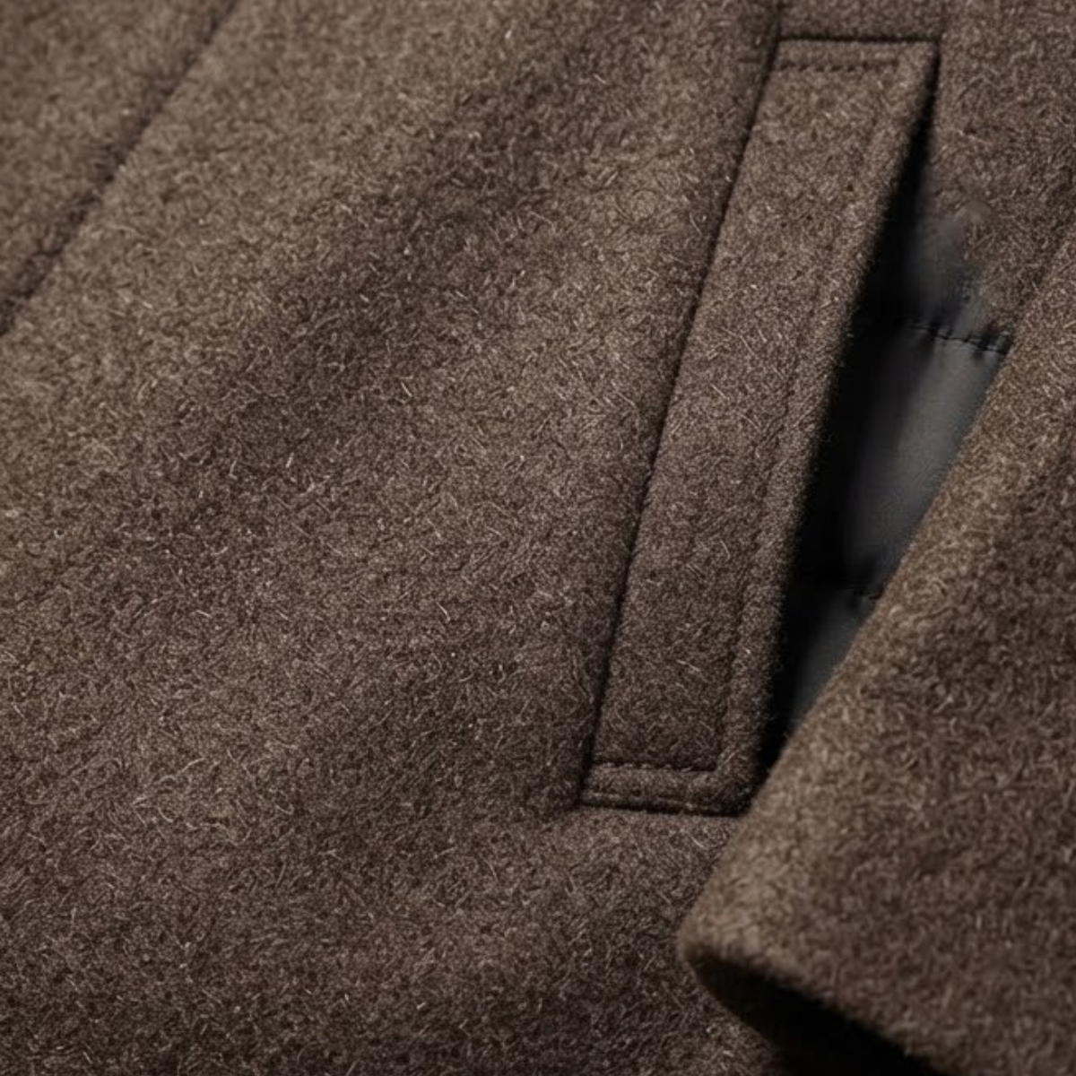 Heren Winterjas met Staande Kraag en Knoopsluiting