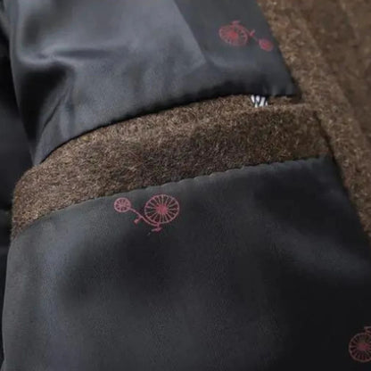 Heren Winterjas met Staande Kraag en Knoopsluiting