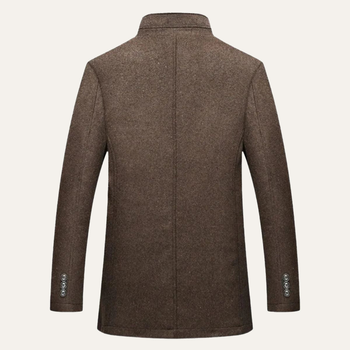 Heren Winterjas met Staande Kraag en Knoopsluiting