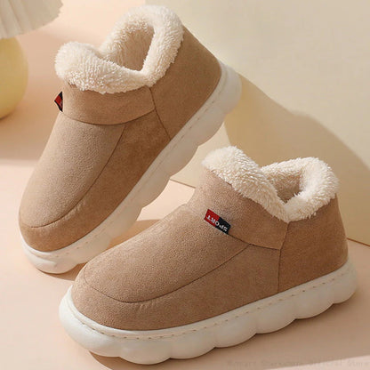 Luxe Dames Pantoffels met Antislip Zool en Thermische Isolatie Khaki